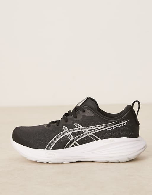 Asics Gel-Cumulus 27 Running Trainers In Black And Concrete