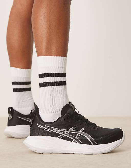 Asics Gel-Cumulus 27 Running Trainers In Black And Concrete