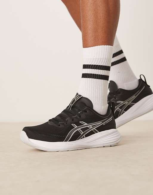 Asics Gel-Cumulus 27 running trainers in black and concrete