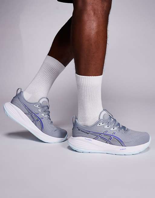 Asics Gel-Cumulus 27 running trainers in gravel and midnight