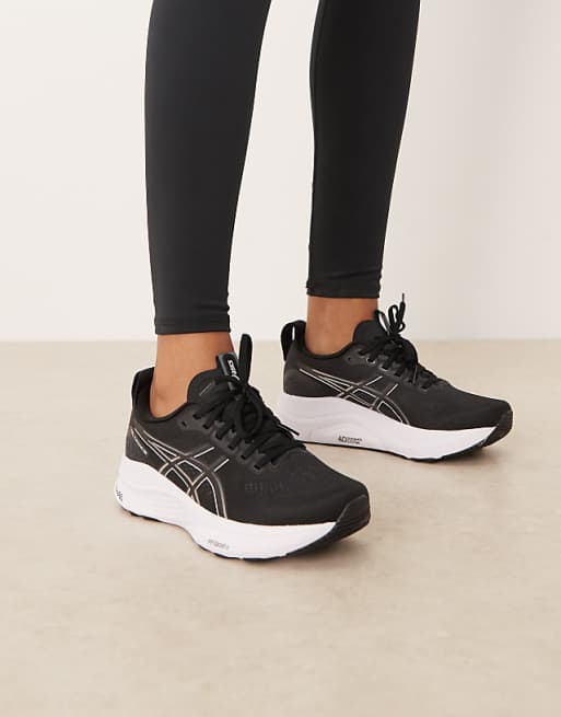 Asics Gel-Kayano 32 running trainers in black and white