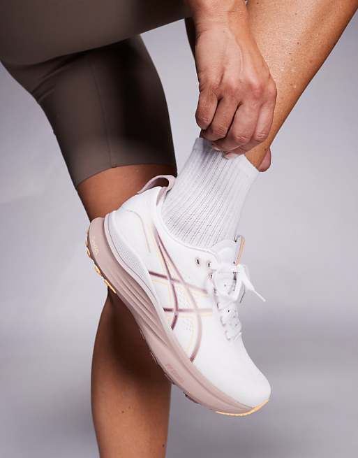 Asics Gel-Kayano 32 Running Trainers In White And Orange
