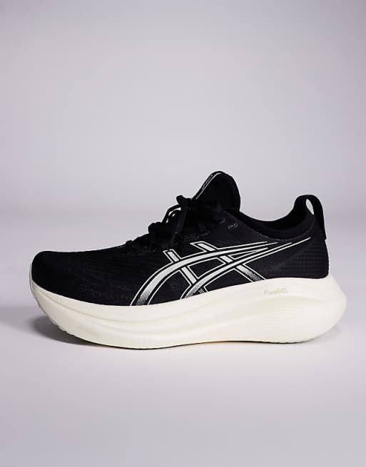 Asics Gel-Nimbus 27 Running Trainers In Black And White