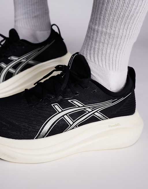 Asics Gel-Nimbus 27 Running Trainers In Black And White