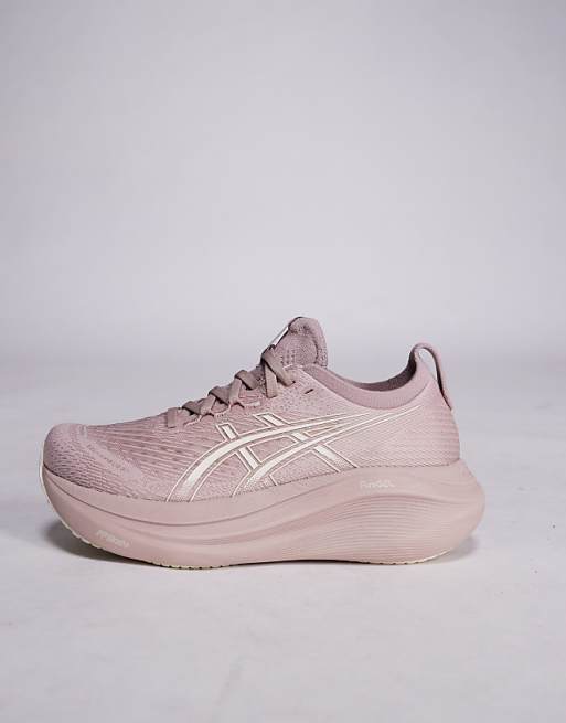 Asics Gel-Nimbus 27 Running Trainers In Taupe