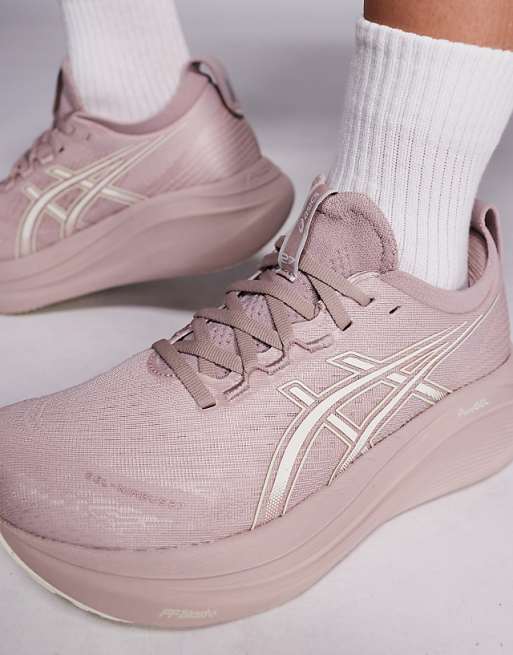 Asics Gel-Nimbus 27 Running Trainers In Taupe