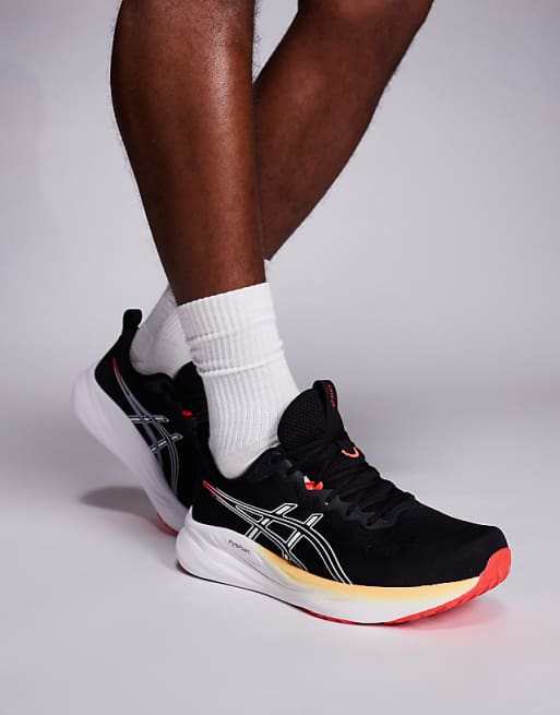 Asics Gel-Pulse 16 Running Trainers In Black And White