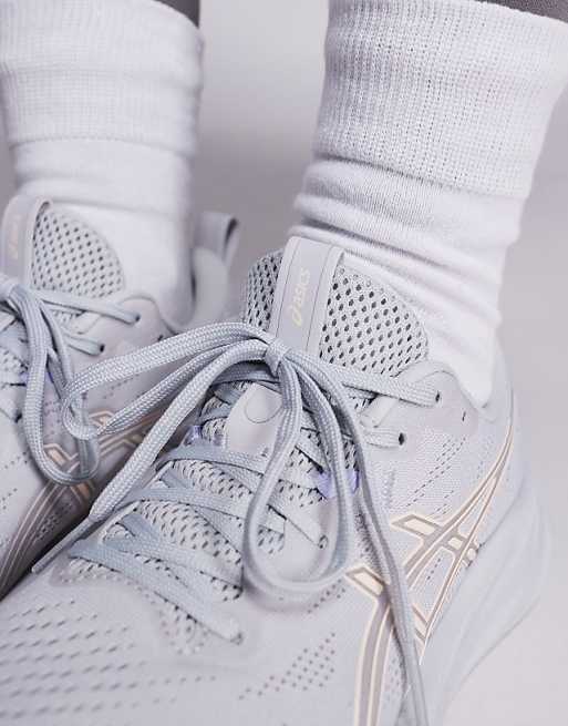 Asics Gel-Pulse 16 Running Trainers In Grey And Pink