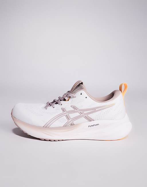 Asics Gel-Pulse 16 Running Trainers In White And Dusty Pink