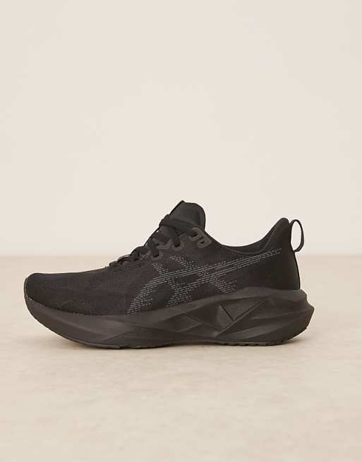 Asics Novablast 5 Running Trainers In Black And Carrier Grey