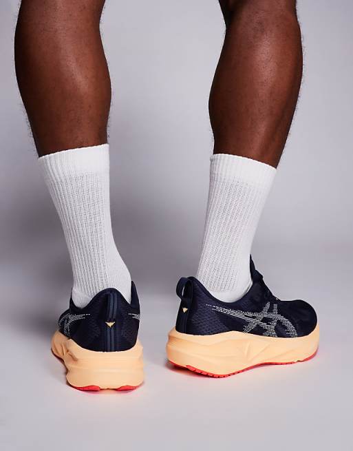 Asics Novablast 5 Running Trainers In Midnight And Orange Glow