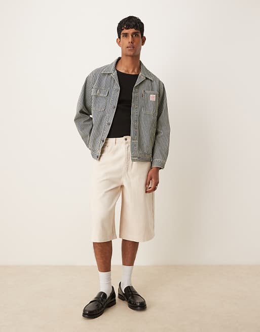 ASOS DESGIN oversized denim jort in beige