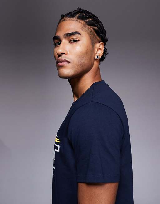 ASOS DESGIN T-shirt With Sports Graphic In Navy