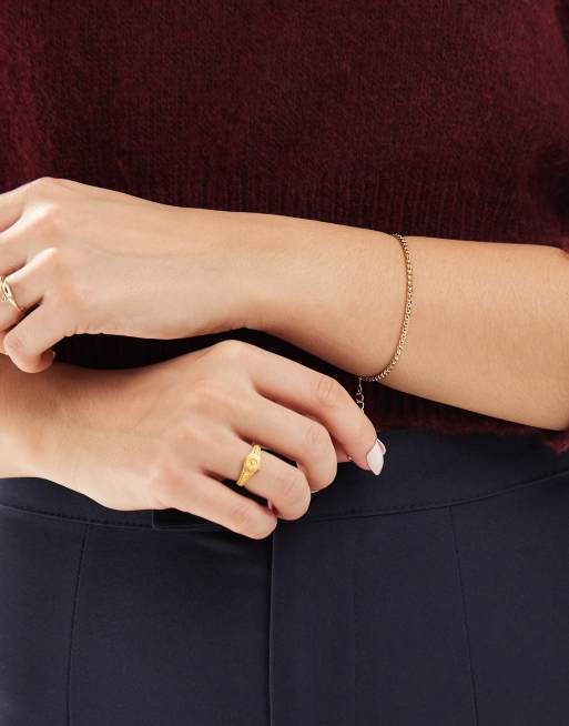 ASOS DESIGN 14k Gold Plated Bracelet With Fine Chain Detail