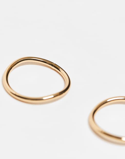 ASOS DESIGN 14k Gold Plated Stacking Ring In Thin Tubular Design