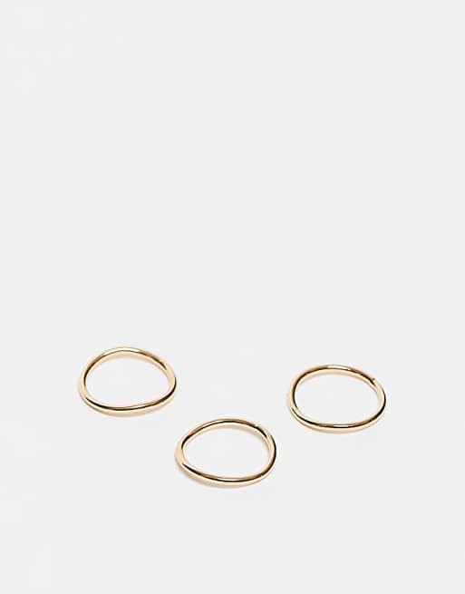 ASOS DESIGN 14k gold plated stacking ring in thin tubular design