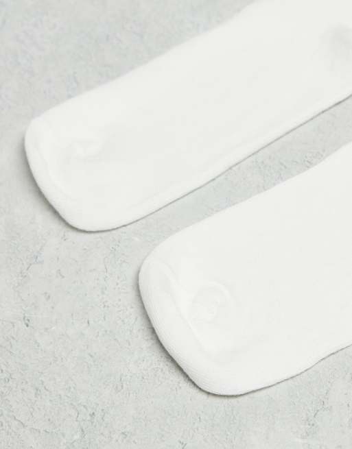 ASOS DESIGN 2 Pack Frill Top Ankle Socks In White