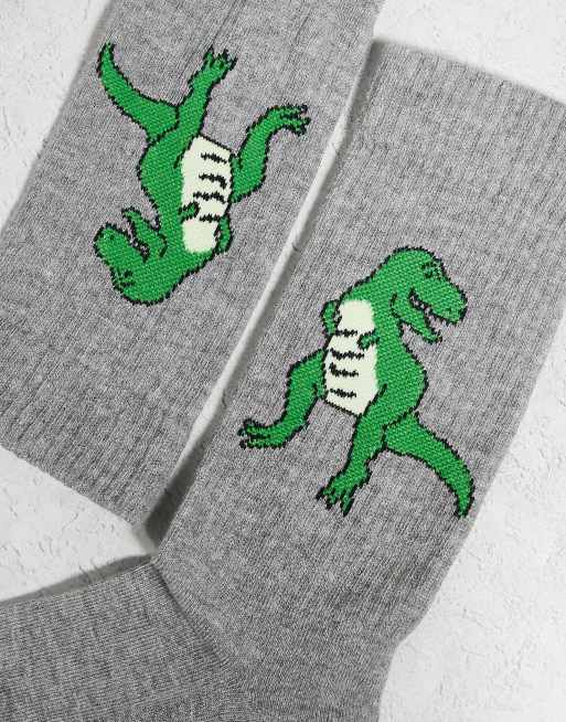 ASOS DESIGN 2 Pack Socks With Dinosaur Graphic In Multi
