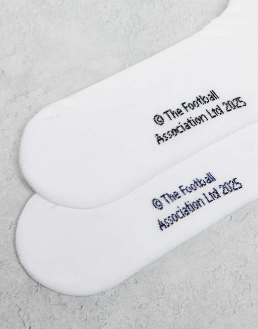 ASOS DESIGN 2 Pack Socks With England Embroidery In White