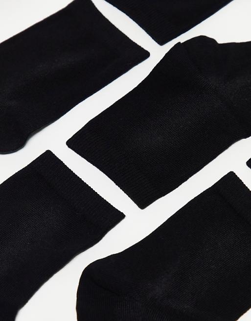 ASOS DESIGN 5 Pack Ankle Socks In Black