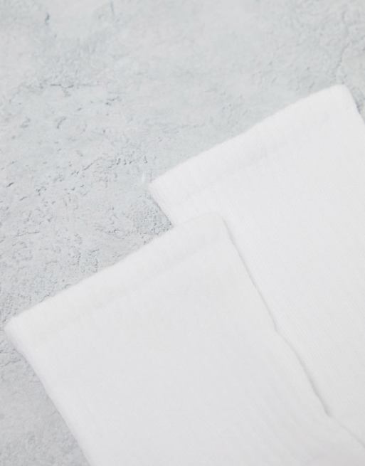 ASOS DESIGN 5 Pack Terry Sole Ankle Socks In White