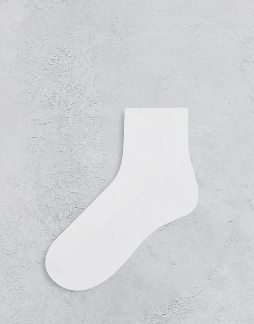 ASOS DESIGN 5 Pack Terry Sole Ankle Socks In White
