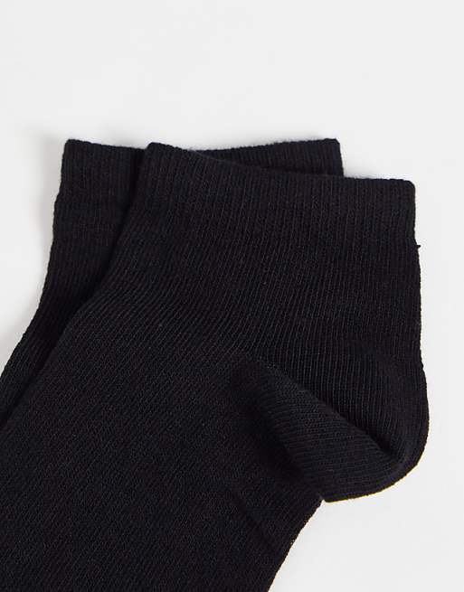 ASOS DESIGN 5 Pack Trainer Socks In Black