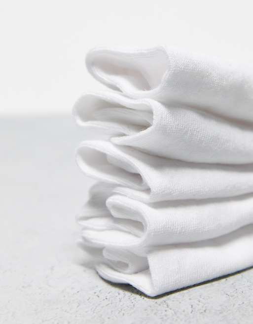 ASOS DESIGN 5 Pack Trainer Socks In White