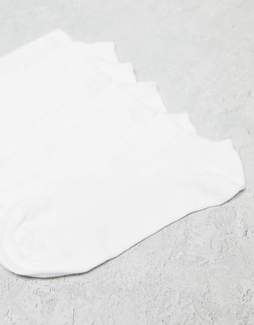 ASOS DESIGN 5 Pack Trainer Socks In White