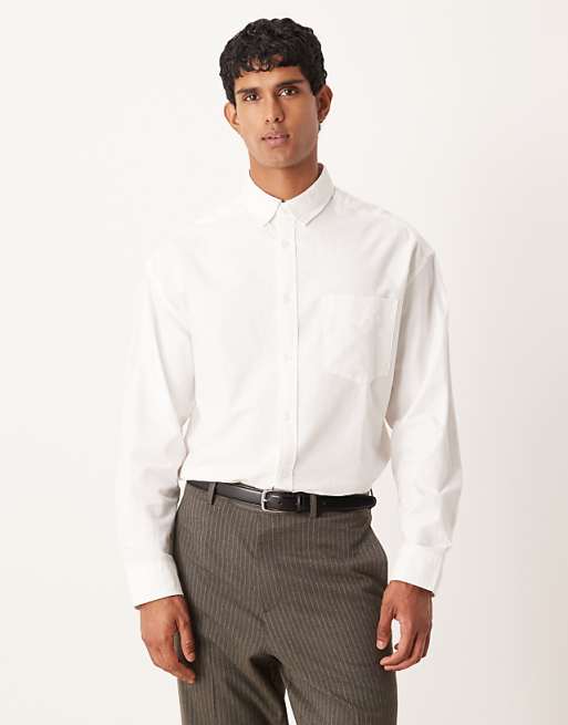 ASOS DESIGN 90s oversized oxford shirt in white