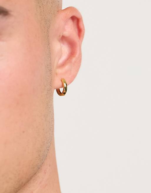 ASOS DESIGN 9mm Hoop Earrings In 14k Gold Plate - GOLD