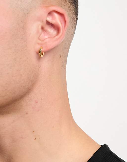ASOS DESIGN 9mm Hoop Earrings In 14k Gold Plate - GOLD