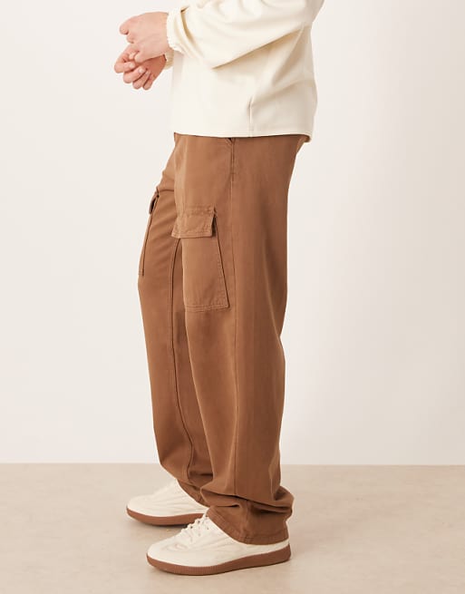 ASOS DESIGN Baggy Cargo Trouser In Brown