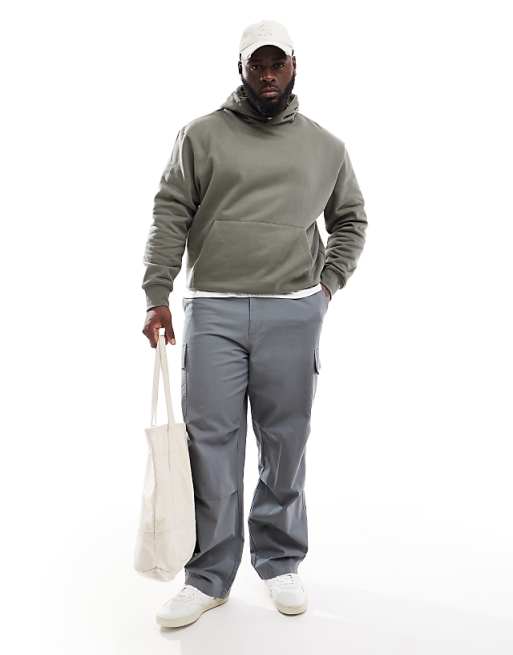 ASOS DESIGN Baggy Cargo Trousers In Charcoal