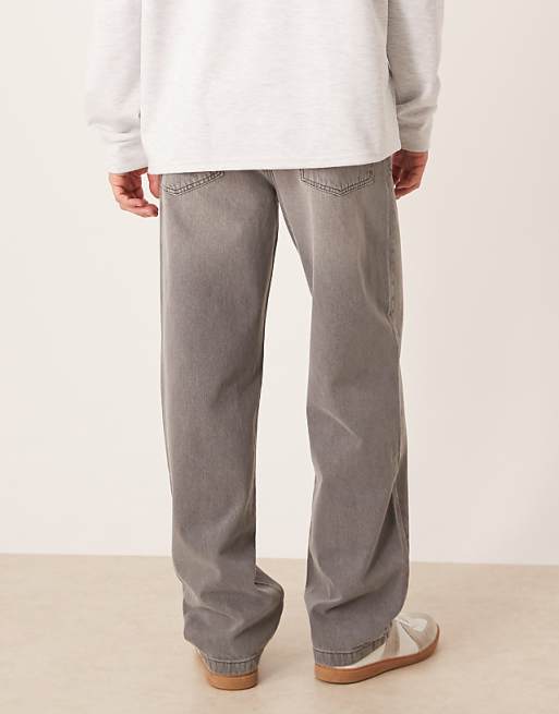 ASOS DESIGN Baggy Jean In Grey Wash