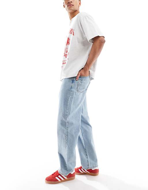 ASOS DESIGN Baggy Jeans In Light Wash Blue