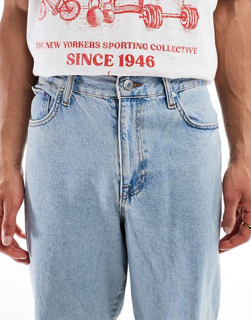 ASOS DESIGN Baggy Jeans In Light Wash Blue