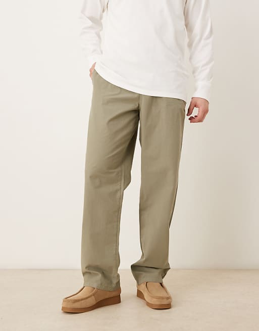 ASOS DESIGN baggy pull on trouser in green