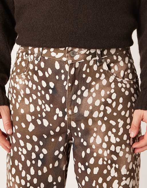 ASOS DESIGN Baggy Trouser Deer Print In Brown