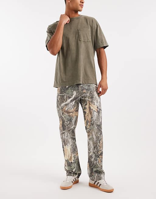 ASOS DESIGN Baggy Trousers In Camo