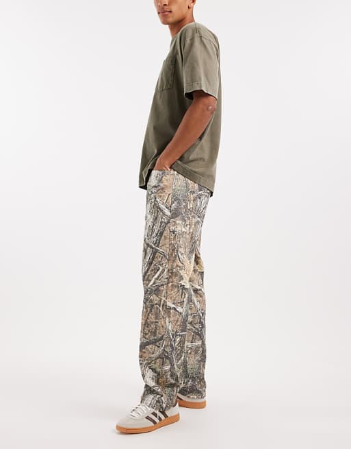 ASOS DESIGN Baggy Trousers In Camo