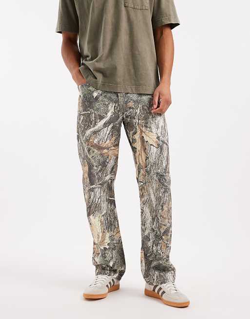 ASOS DESIGN baggy trousers in camo