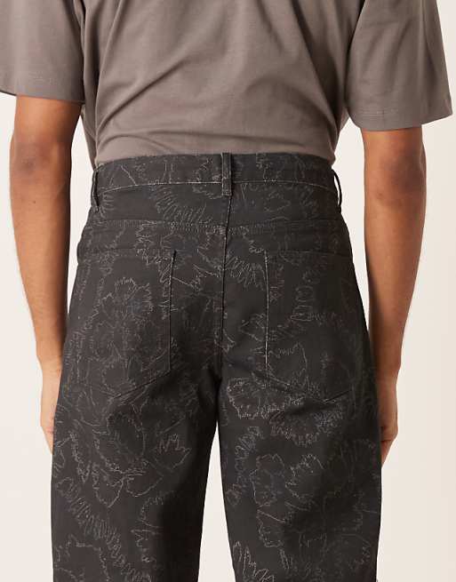 ASOS DESIGN Baggy Trousers In Floral Print