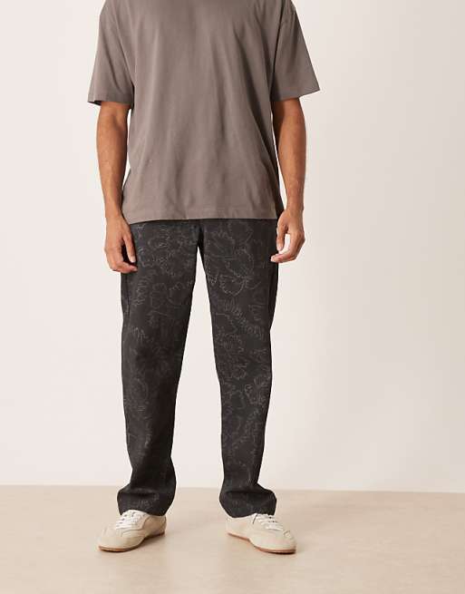 ASOS DESIGN baggy trousers in floral print