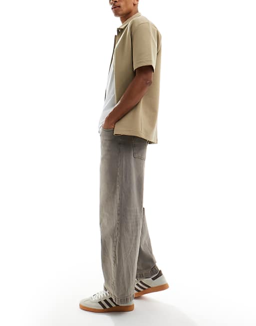 ASOS DESIGN Barrel Fit Jeans With Tint In Brown