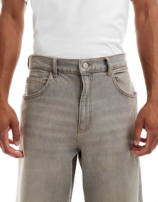 ASOS DESIGN Barrel Fit Jeans With Tint In Brown