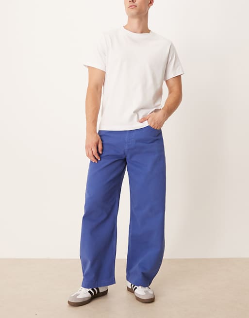ASOS DESIGN Barrel Trousers In Blue