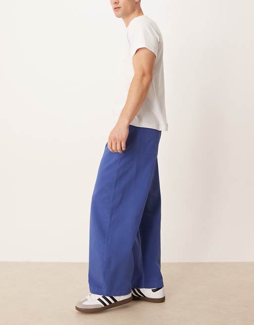 ASOS DESIGN Barrel Trousers In Blue