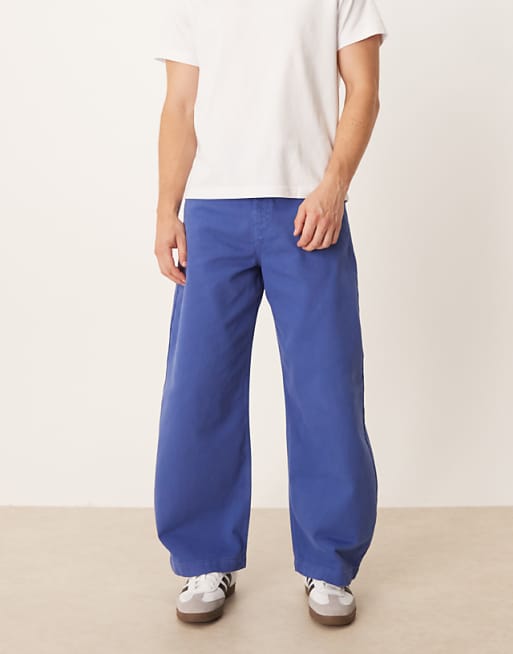 ASOS DESIGN barrel trousers in blue
