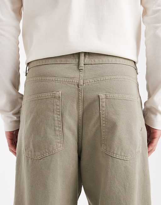 ASOS DESIGN Barrel Trousers In Khaki